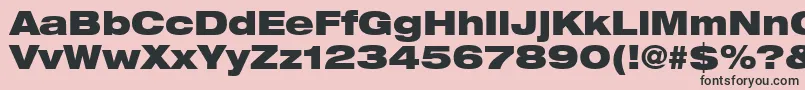 HelveticaLt93BlackExtended-fontti – mustat fontit vaaleanpunaisella taustalla