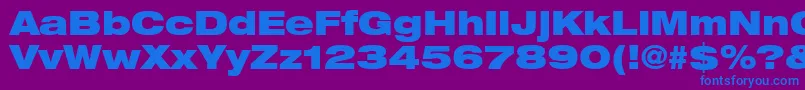 HelveticaLt93BlackExtended Font – Blue Fonts on Purple Background