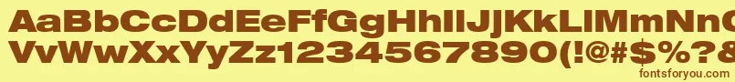 HelveticaLt93BlackExtended Font – Brown Fonts on Yellow Background