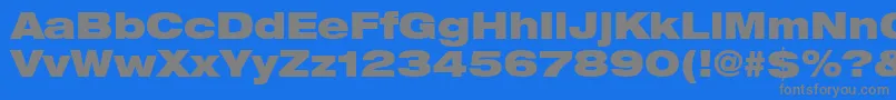 HelveticaLt93BlackExtended-Schriftart – Graue Schriften auf blauem Hintergrund
