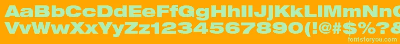 HelveticaLt93BlackExtended Font – Green Fonts on Orange Background