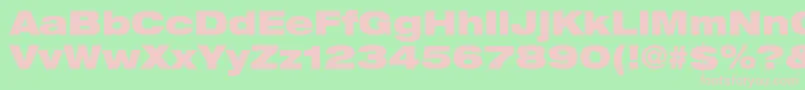 HelveticaLt93BlackExtended-Schriftart – Rosa Schriften auf grünem Hintergrund