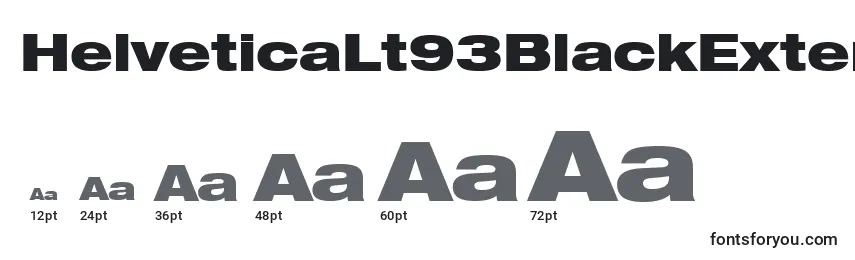 Размеры шрифта HelveticaLt93BlackExtended