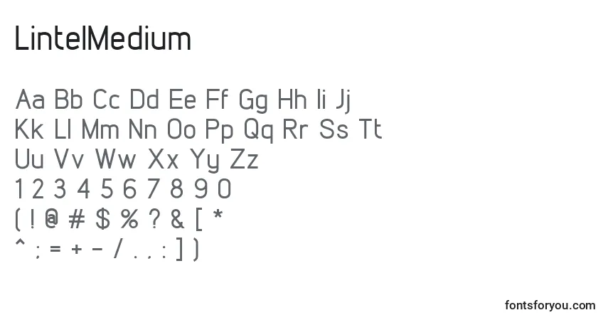 Czcionka LintelMedium – alfabet, cyfry, specjalne znaki