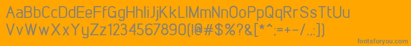 Fonte LintelMedium – fontes cinzas em um fundo laranja