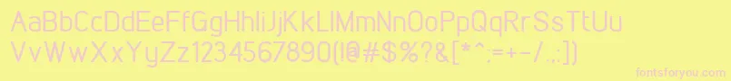 LintelMedium-fontti – vaaleanpunaiset fontit keltaisella taustalla