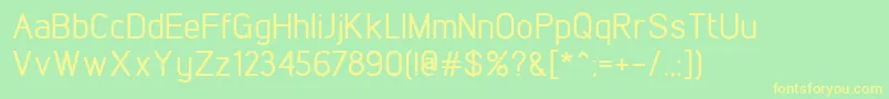 Fonte LintelMedium – fontes amarelas em um fundo verde