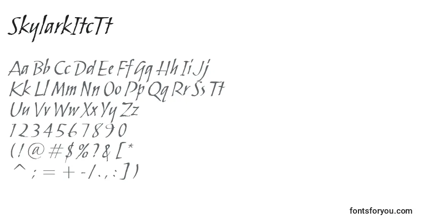 Шрифт SkylarkItcTt – алфавит, цифры, специальные символы