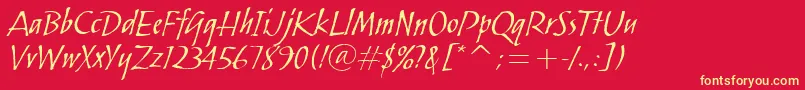 SkylarkItcTt Font – Yellow Fonts on Red Background