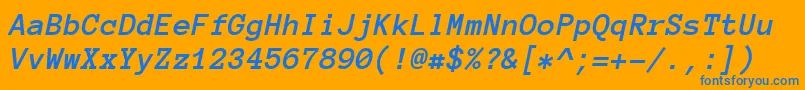 AnonymousProBoldItalic Font – Blue Fonts on Orange Background