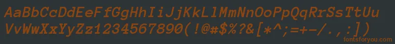 AnonymousProBoldItalic Font – Brown Fonts on Black Background