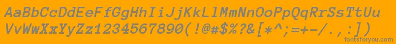 Weitere Informationen zur AnonymousProBoldItalic-Schriftart AnonymousProBoldItalic-Schriftart – Graue Schriften auf orangefarbenem Hintergrund