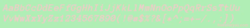 AnonymousProBoldItalic Font – Pink Fonts on Green Background