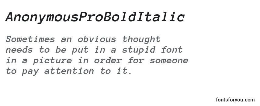 AnonymousProBoldItalic Font