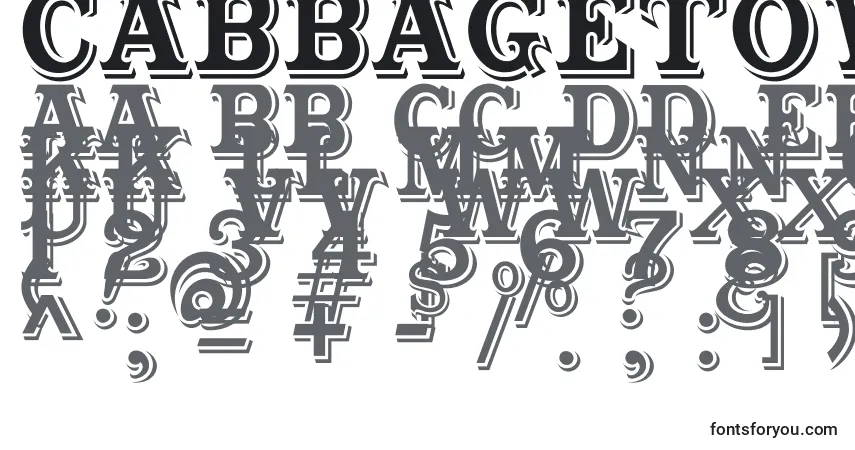 A fonte Cabbagetown – alfabeto, números, caracteres especiais