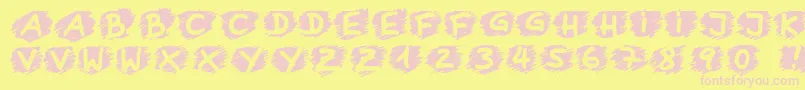 Police Boring ffy – polices roses sur fond jaune