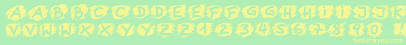 Boring ffy Font – Yellow Fonts on Green Background