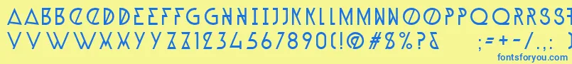 AlpineTypefaceA1Light Font – Blue Fonts on Yellow Background