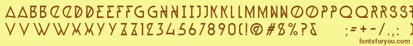 AlpineTypefaceA1Light Font – Brown Fonts on Yellow Background