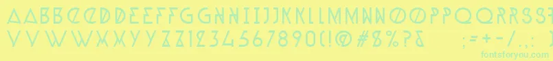 AlpineTypefaceA1Light Font – Green Fonts on Yellow Background