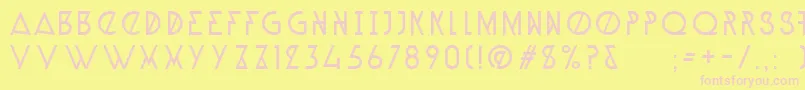 AlpineTypefaceA1Light-Schriftart – Rosa Schriften auf gelbem Hintergrund