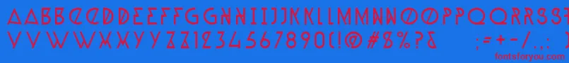 AlpineTypefaceA1Light Font – Red Fonts on Blue Background