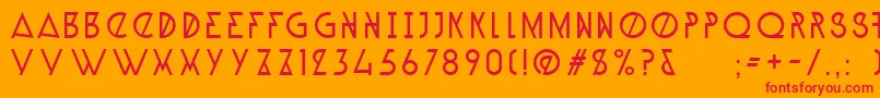 AlpineTypefaceA1Light Font – Red Fonts on Orange Background