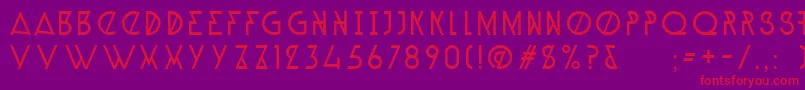 AlpineTypefaceA1Light Font – Red Fonts on Purple Background