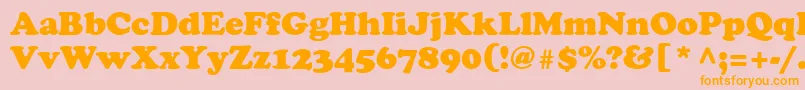 CooperRomanRoman-Schriftart – Orangefarbene Schriften auf rosa Hintergrund