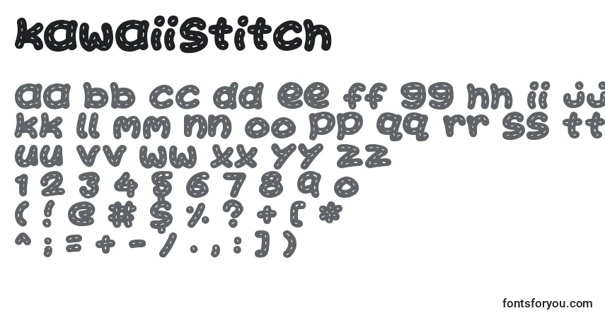 A fonte KawaiiStitch (63685) – alfabeto, números, caracteres especiais