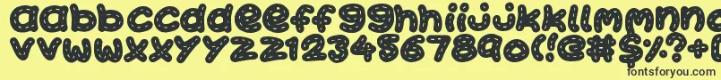 KawaiiStitch Font – Black Fonts on Yellow Background