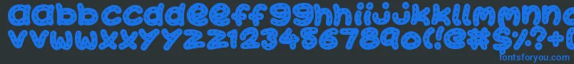 KawaiiStitch Font – Blue Fonts on Black Background