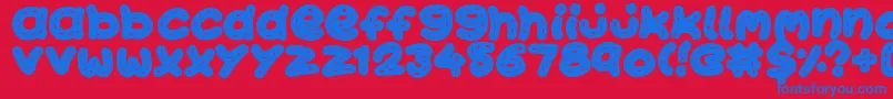 KawaiiStitch Font – Blue Fonts on Red Background