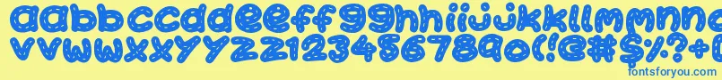 KawaiiStitch Font – Blue Fonts on Yellow Background