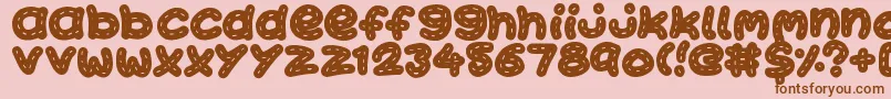 KawaiiStitch Font – Brown Fonts on Pink Background
