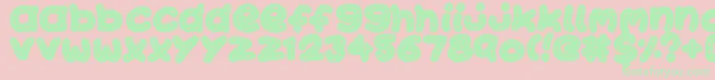 KawaiiStitch Font – Green Fonts on Pink Background