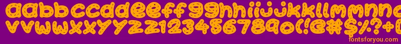 KawaiiStitch Font – Orange Fonts on Purple Background