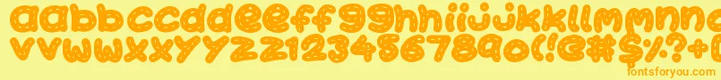 KawaiiStitch Font – Orange Fonts on Yellow Background