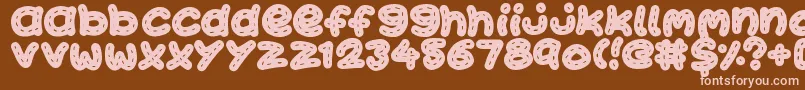 KawaiiStitch Font – Pink Fonts on Brown Background
