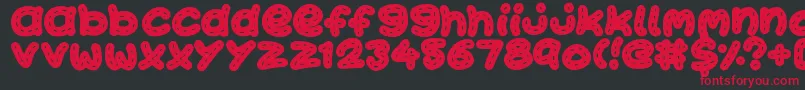 フォントKawaiiStitch – 黒い背景に赤い文字