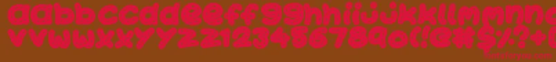 KawaiiStitch Font – Red Fonts on Brown Background
