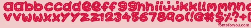 KawaiiStitch Font – Red Fonts on Pink Background