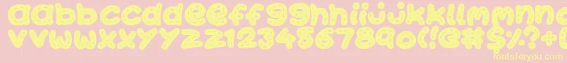 Fonte KawaiiStitch – fontes amarelas em um fundo rosa