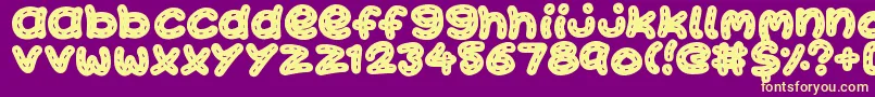 KawaiiStitch Font – Yellow Fonts on Purple Background