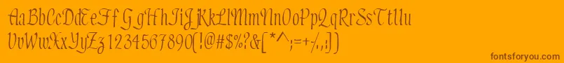 フォントElicitssk – オレンジの背景に茶色のフォント