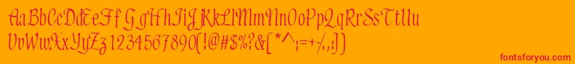 フォントElicitssk – オレンジの背景に赤い文字