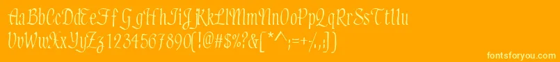 フォントElicitssk – オレンジの背景に黄色の文字