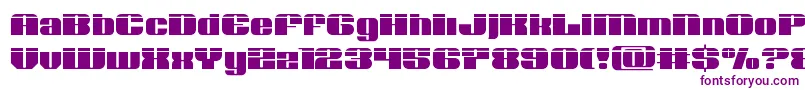 フォントNolocontendrelaser – 白い背景に紫のフォント
