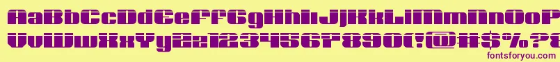 Nolocontendrelaser-fontti – violetit fontit keltaisella taustalla