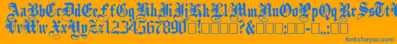 PlainblackNormal Font – Blue Fonts on Orange Background